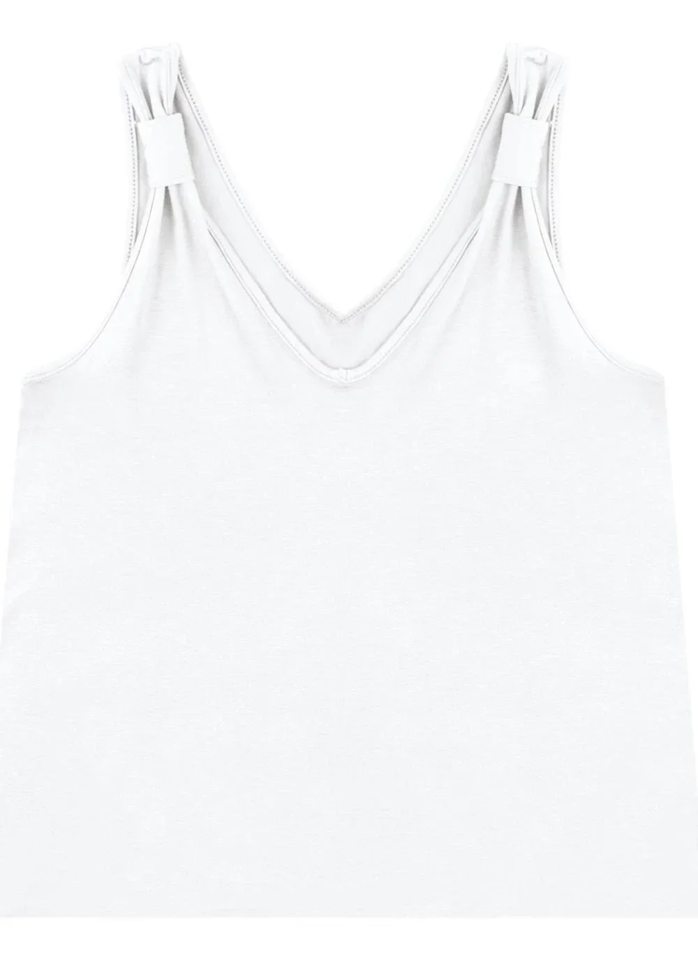Malwee - Regata em Viscose com Franzido Branco
