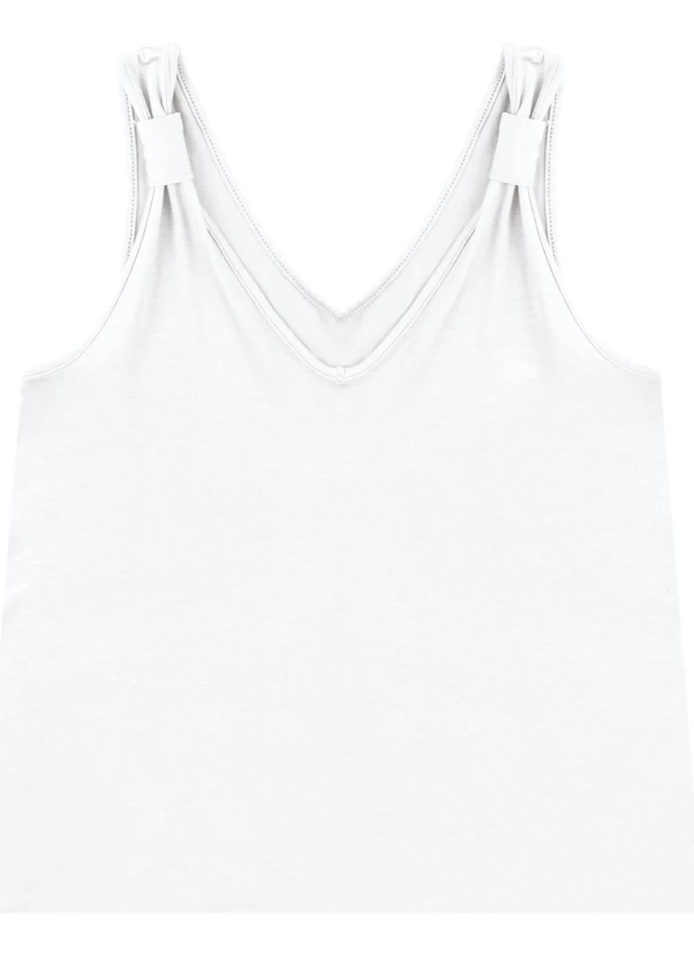 Malwee - Regata em Viscose com Franzido Branco