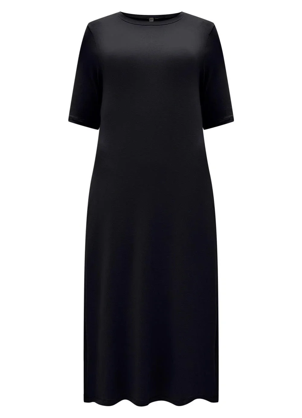 Lunender - Vestido Midi D com Bolsos Laterais Preto