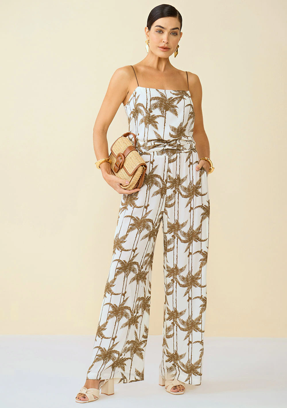 Calça Maria.Valentina Reta Cós Intermediário Detalhe Cós Off White