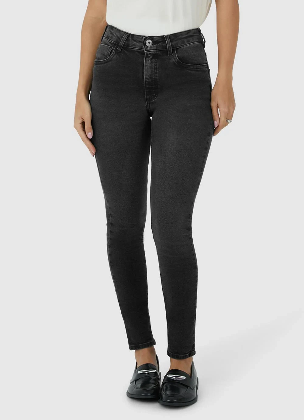 Malwee - Calça Feminina Skinny Jeans Flex Preto
