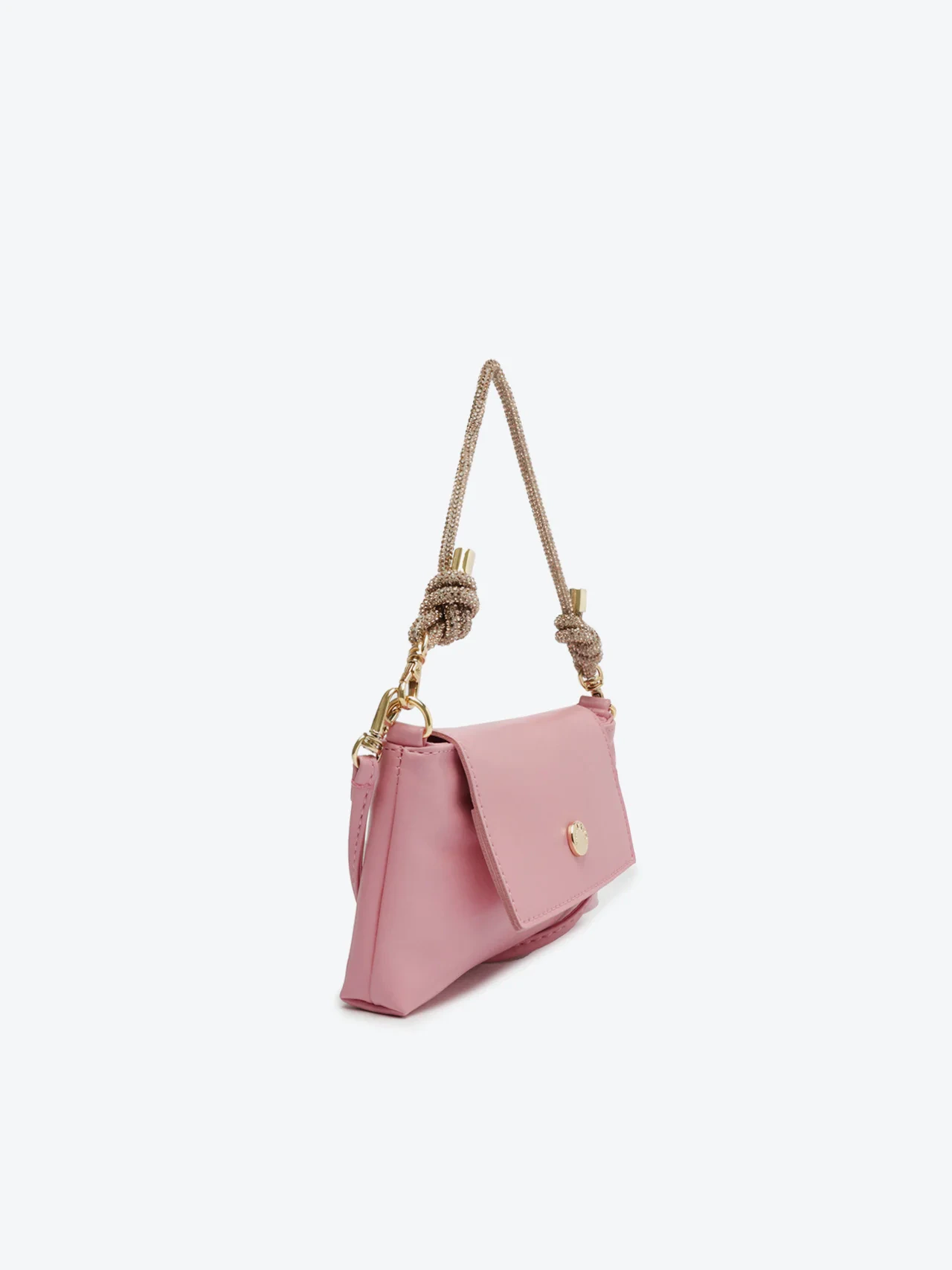 Bolsa Tiracolo Pequena Tampa Atacador Rosa
