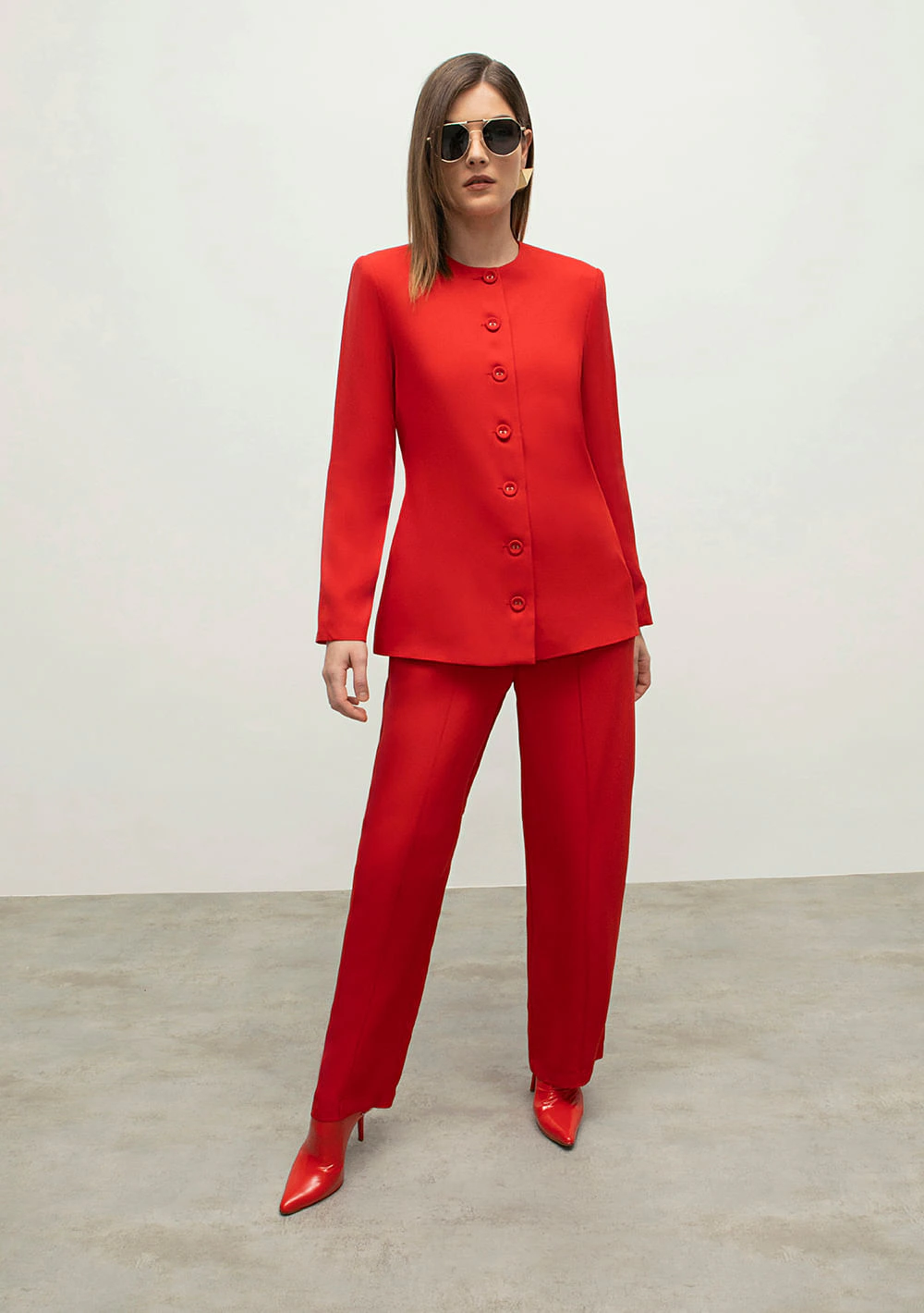 Blazer Iódice Com Botão Alfaiataria Vermelho