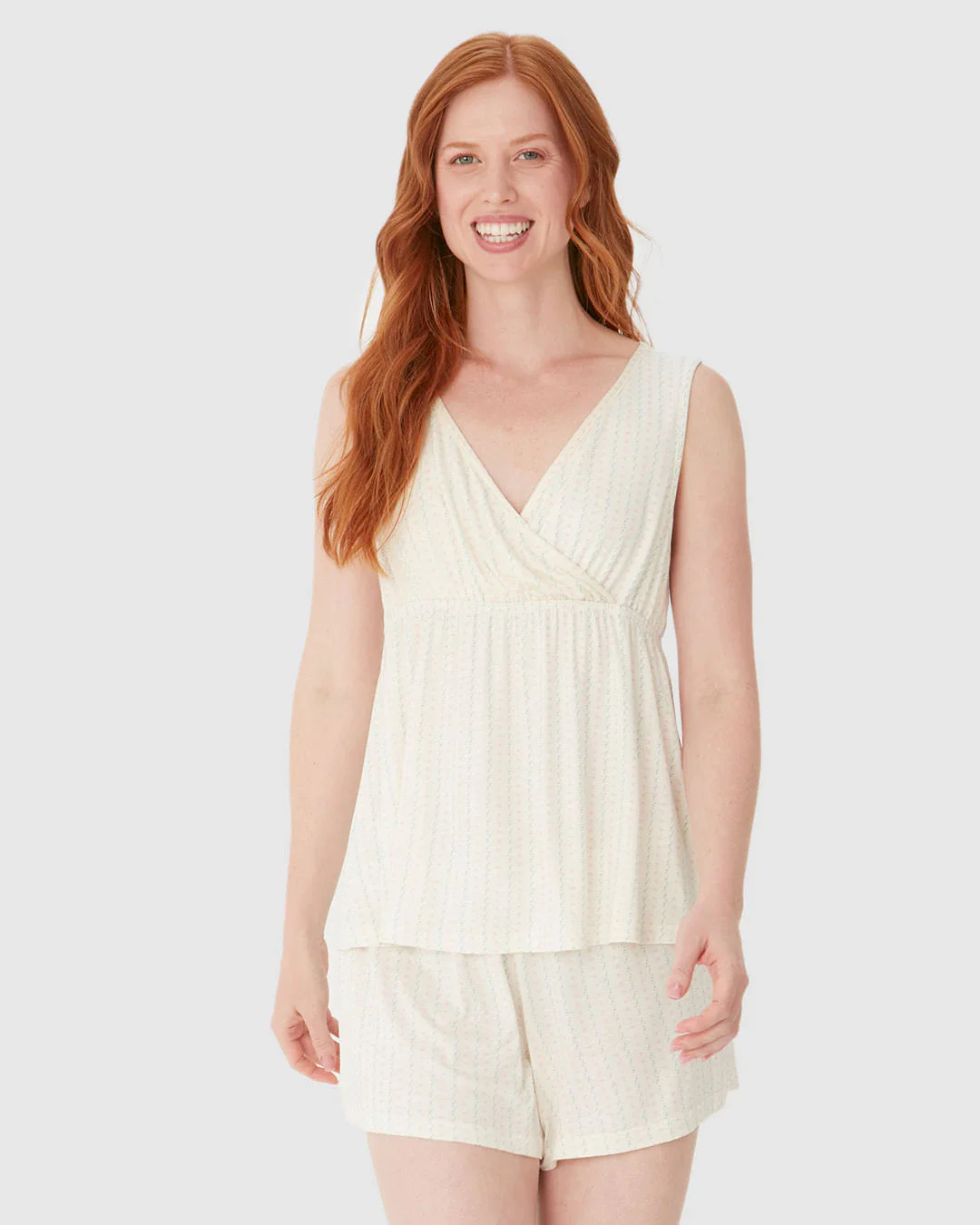 Pijama Curto Feminino Gestante Em Viscose Stretch