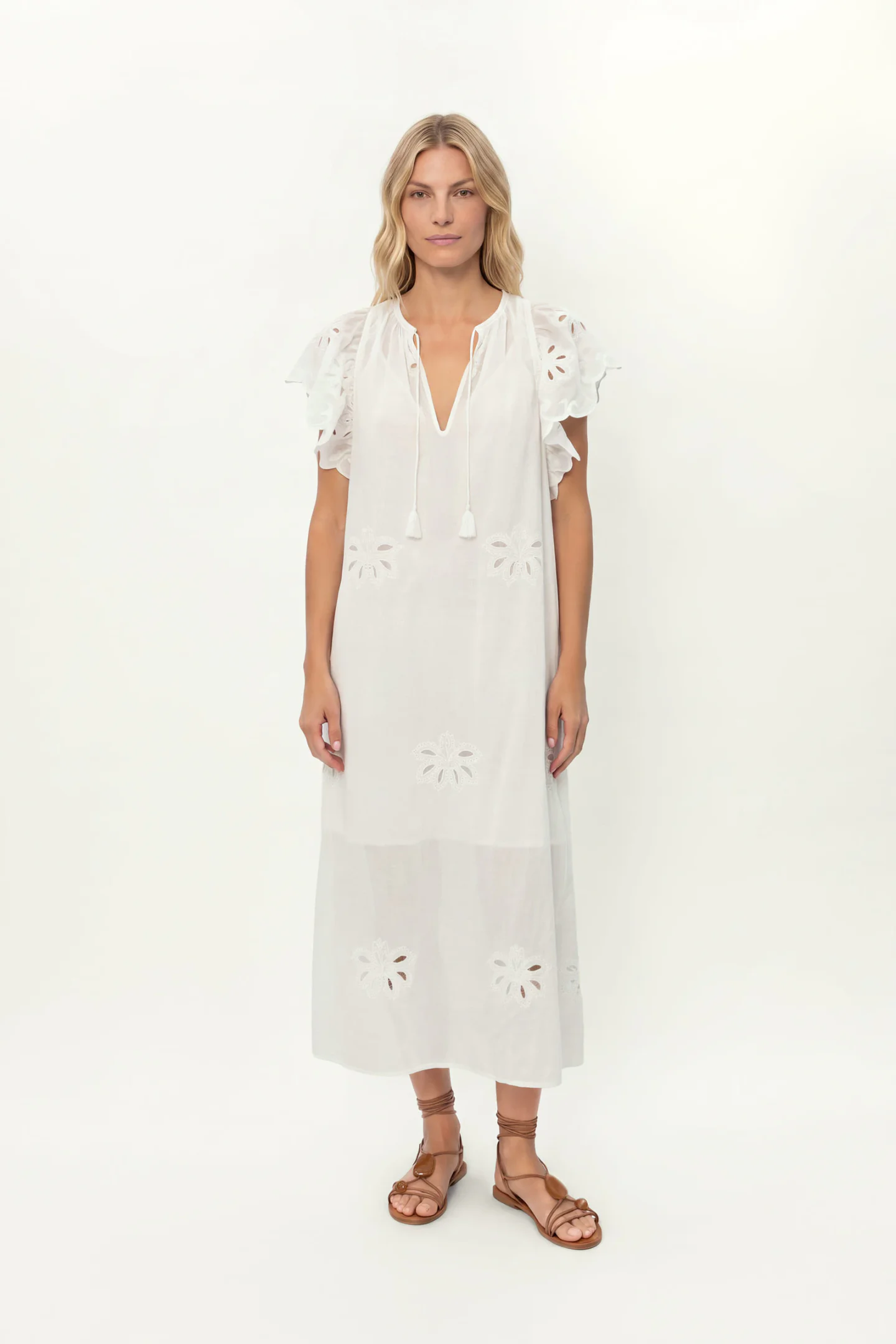 Vestido Midi Bordado Lotus