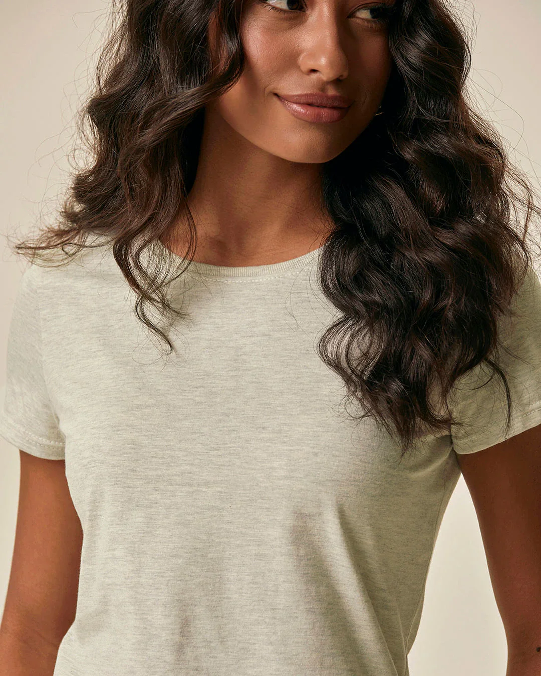 Camiseta Básica Feminina Slim Em Algodão