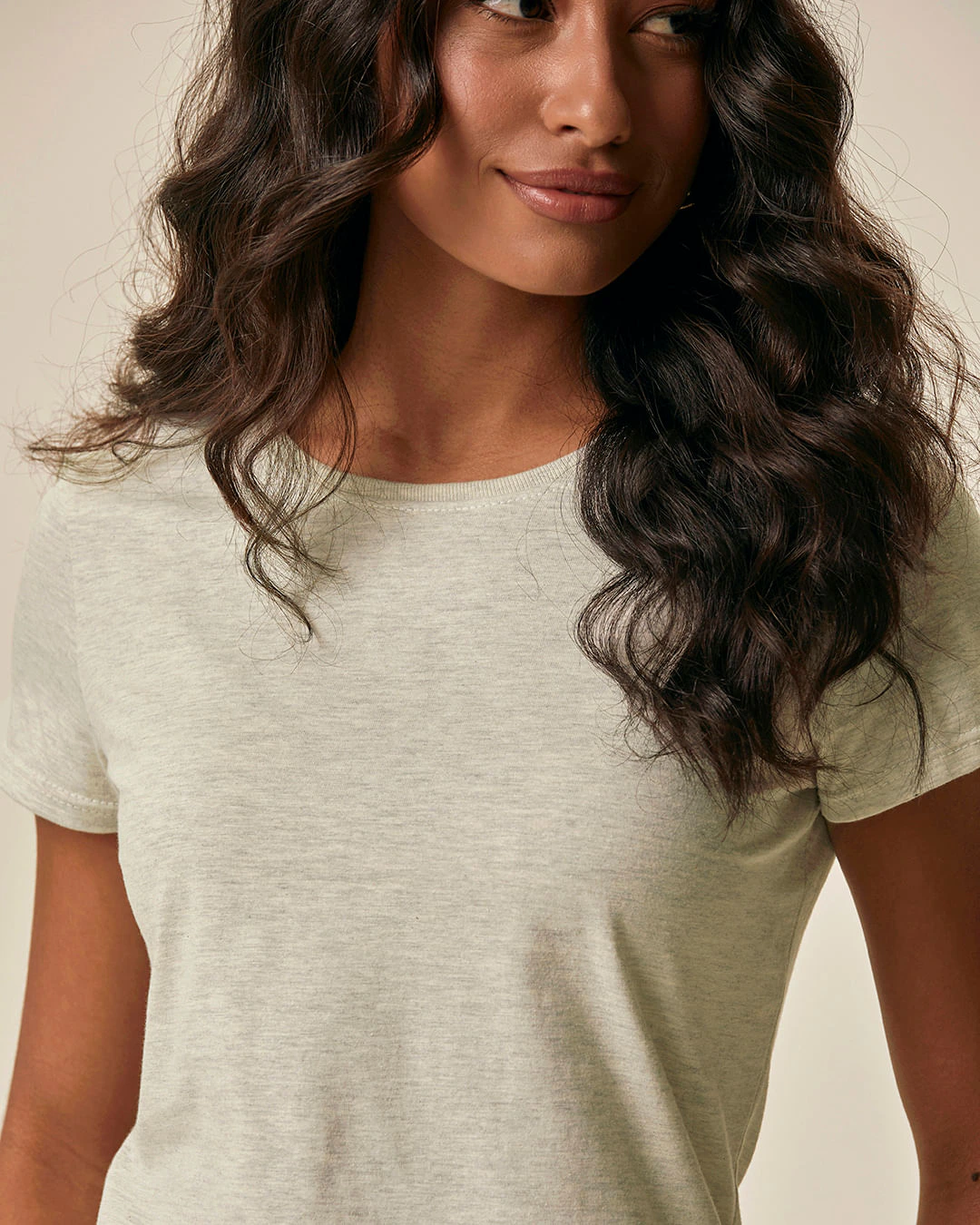 Camiseta Básica Feminina Slim Em Algodão