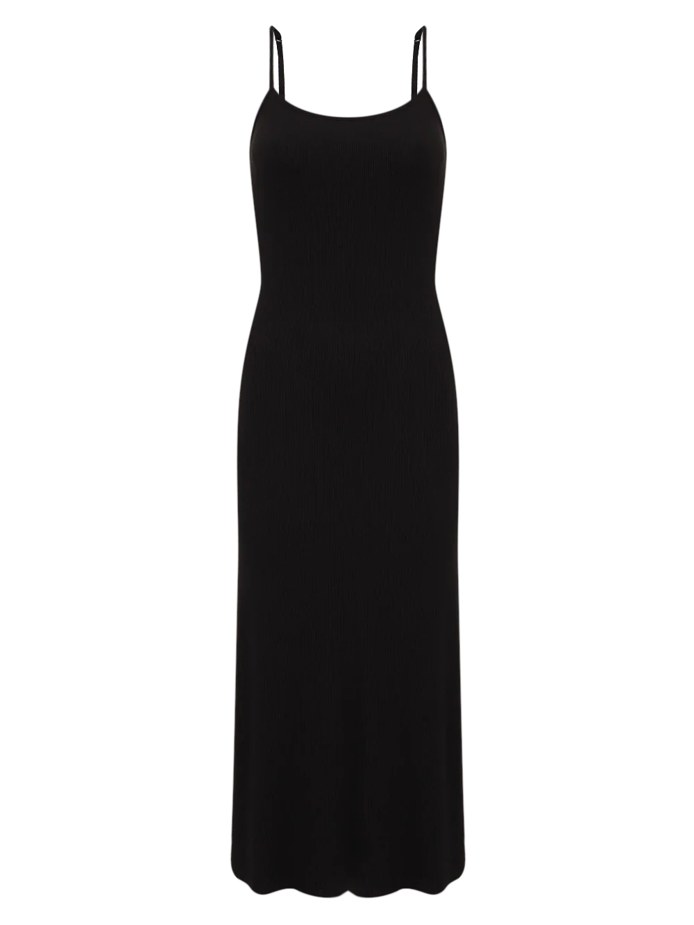 Vestido Midi Viscose Power Rib Preto