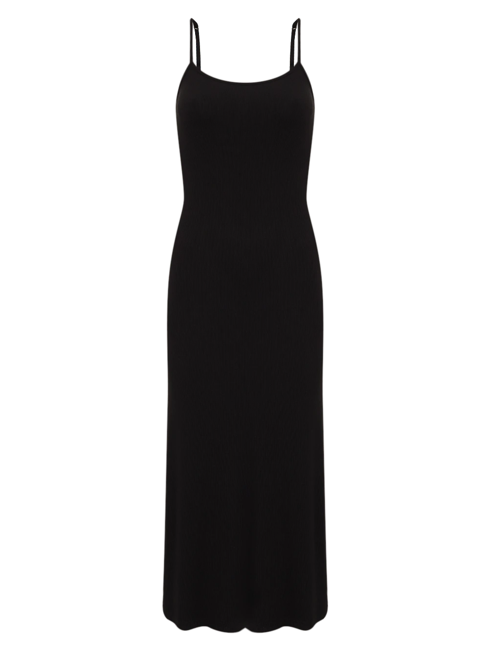 Vestido Midi Viscose Power Rib Preto