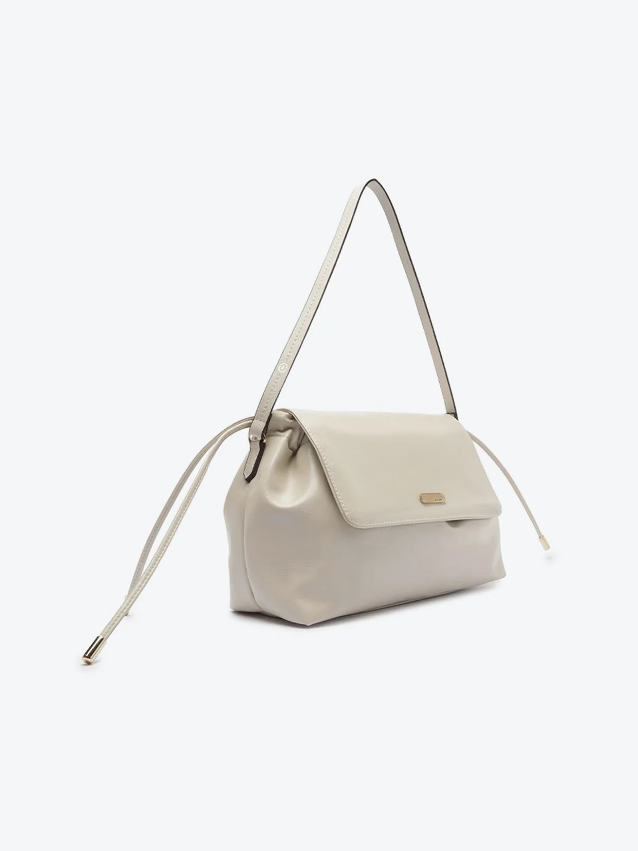 Bolsa Hobo Média com Tampa Branca