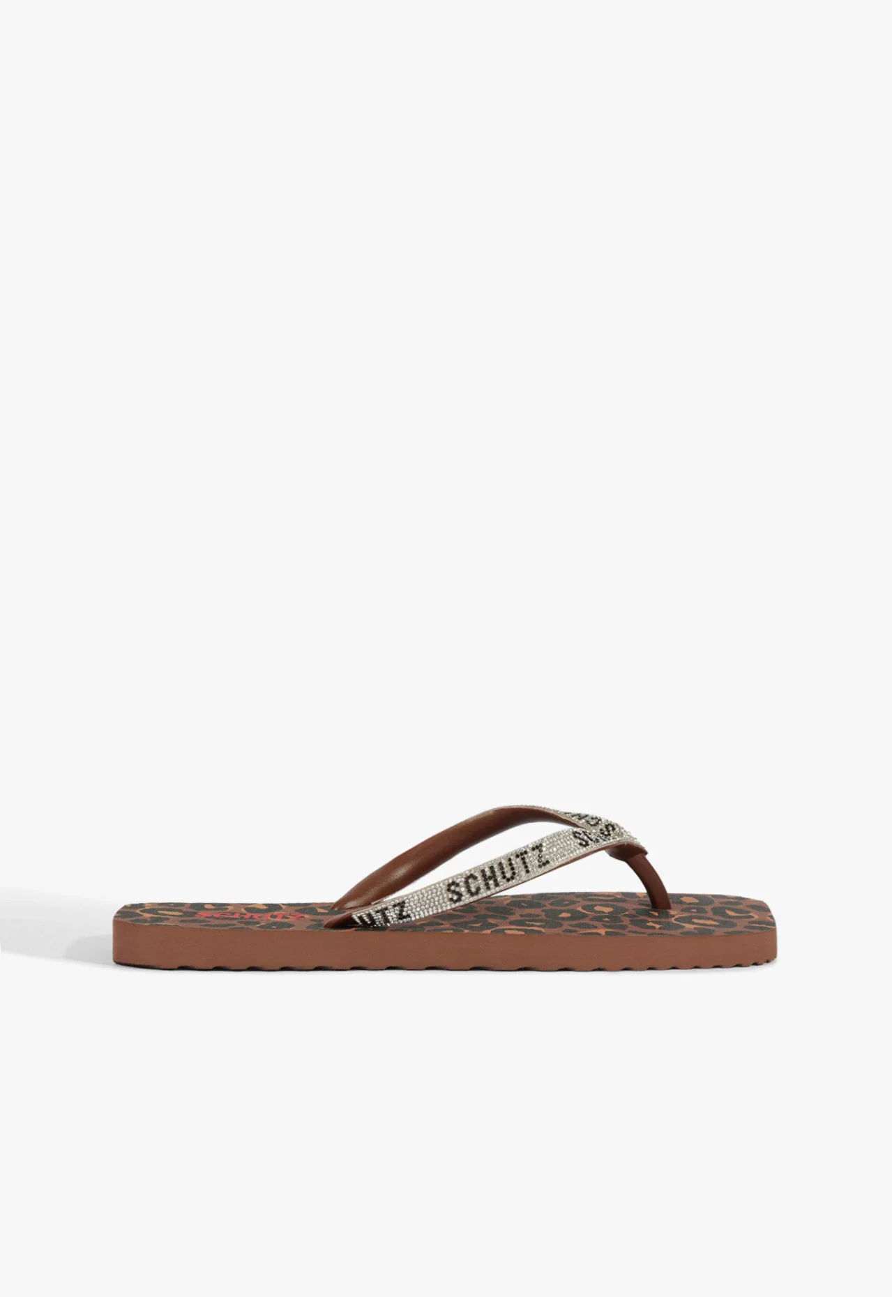 Rasteira Glam Bico Quadrado Marrom