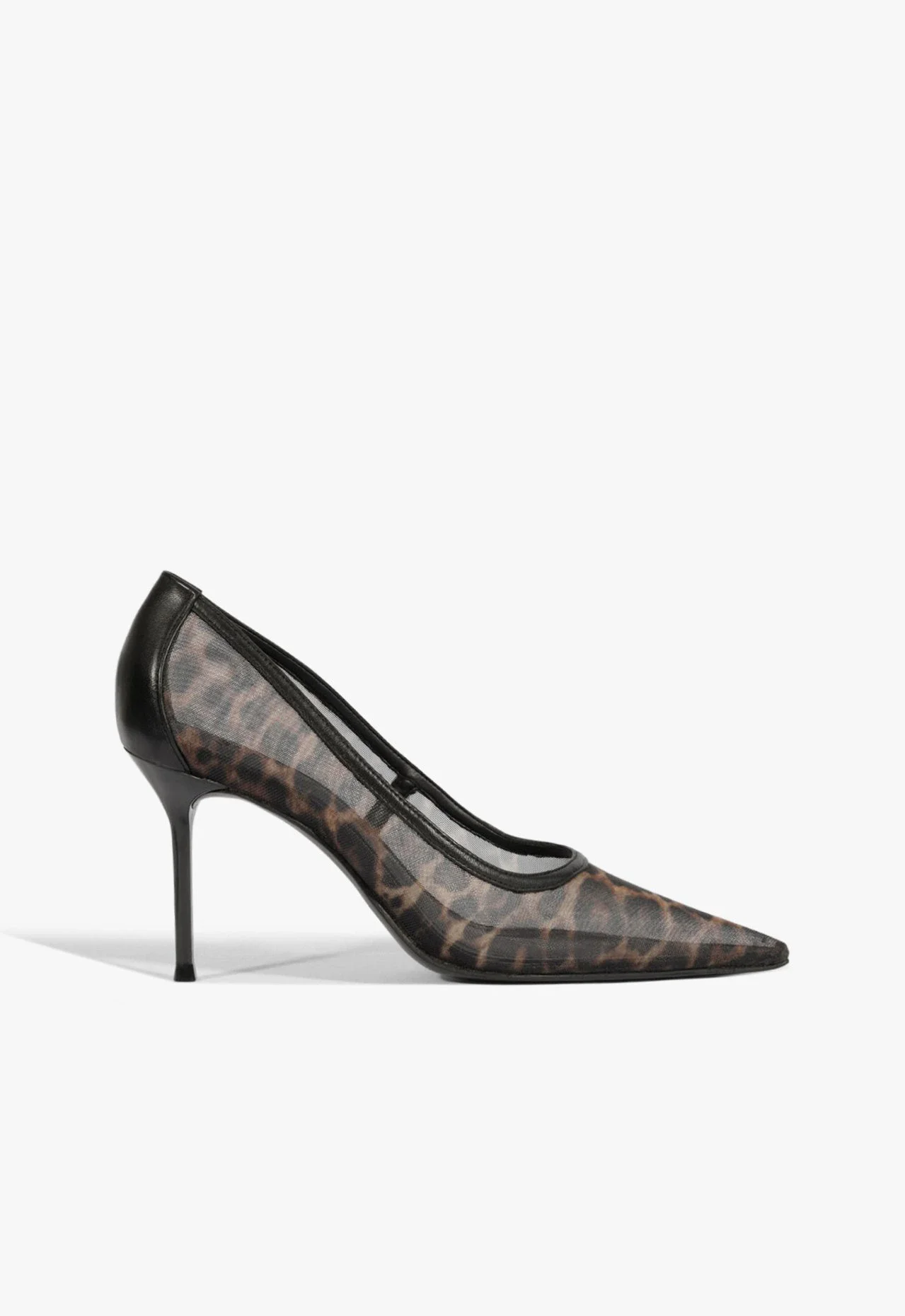 Scarpin Bico Fino Mesh Animal Print