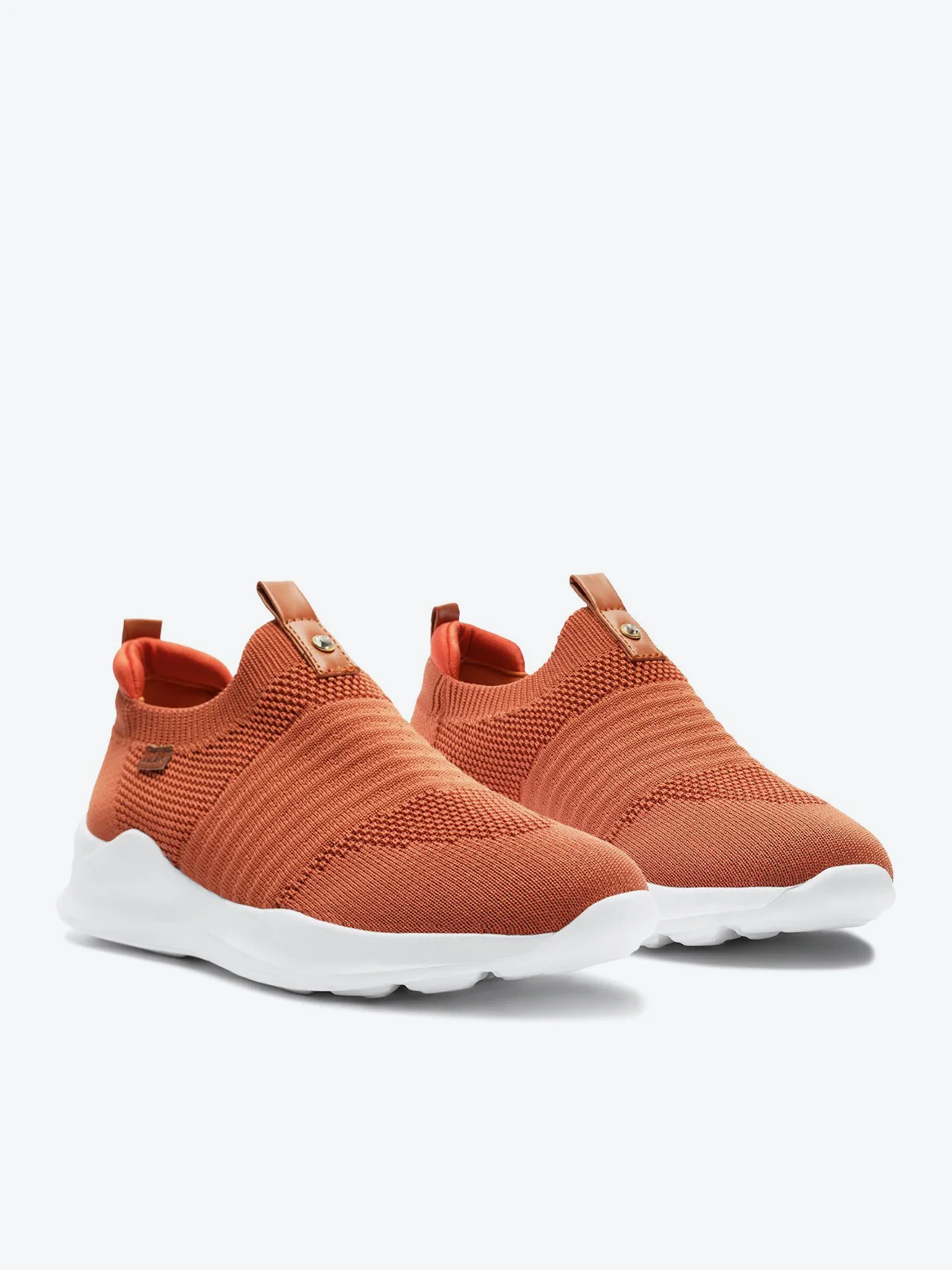 Tênis Slip On Streech Jogging Knit Laranja