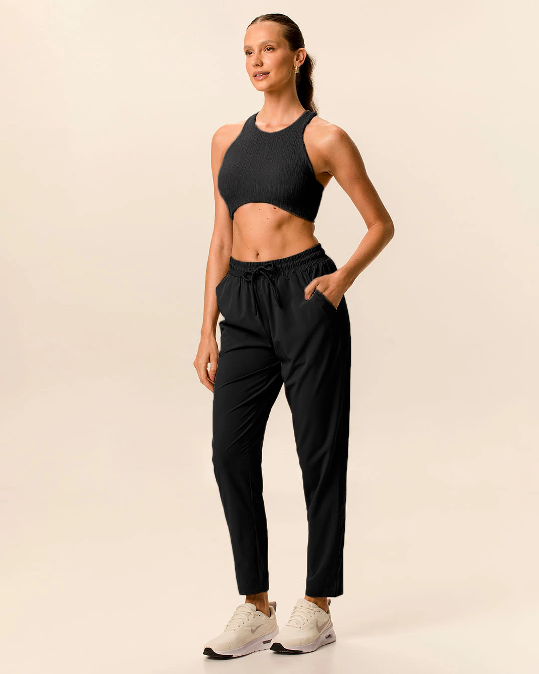 Calça Esportiva Feminina Runner Bolso Faca Tafetá Com Elastano Malwee Active