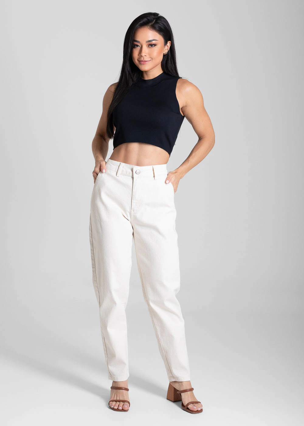Calça Sarja Sawary Mom - 281848 CRU NATURAL