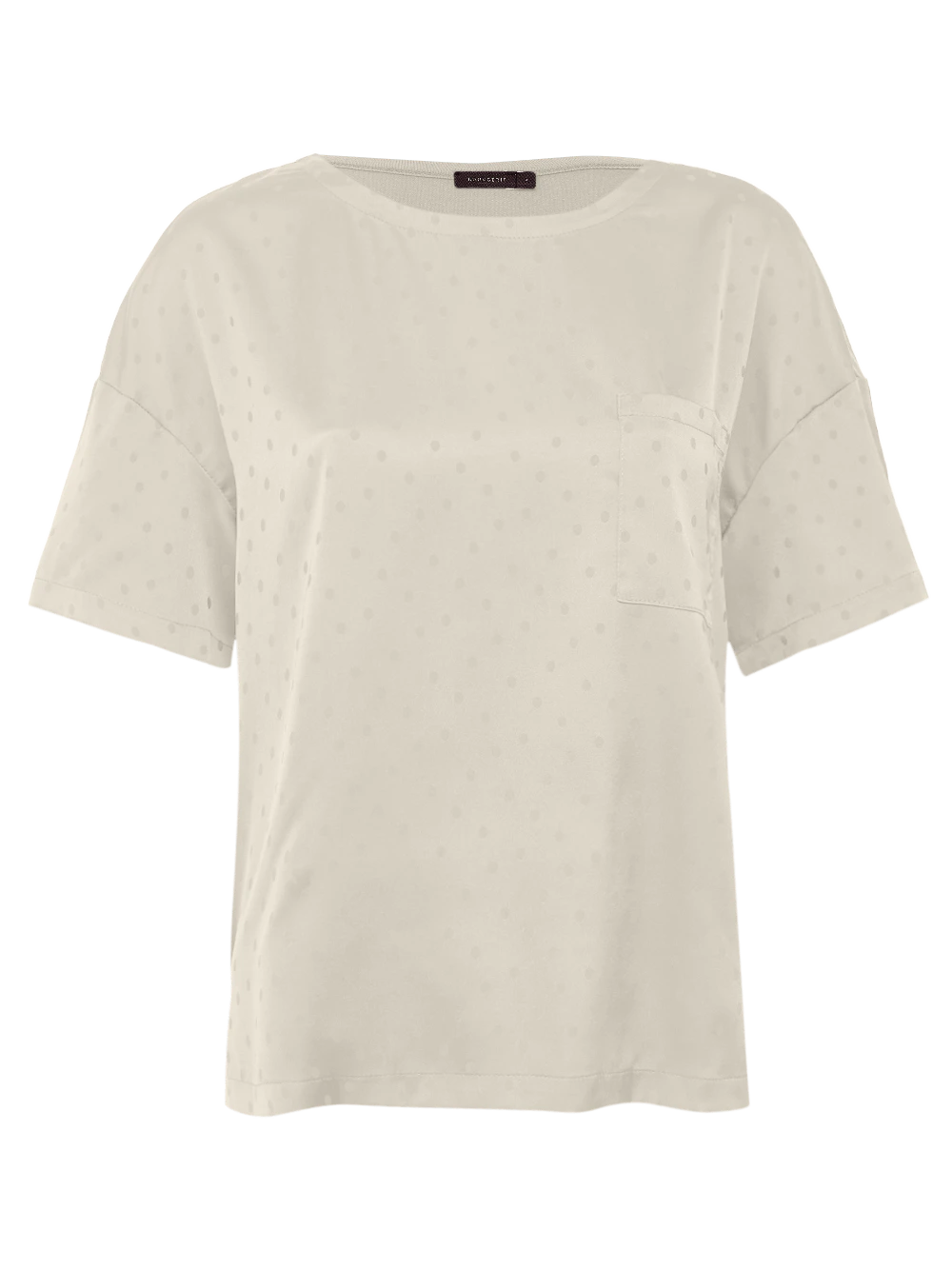 T-Shirt Manga Curta Cetim Taylor Ecru