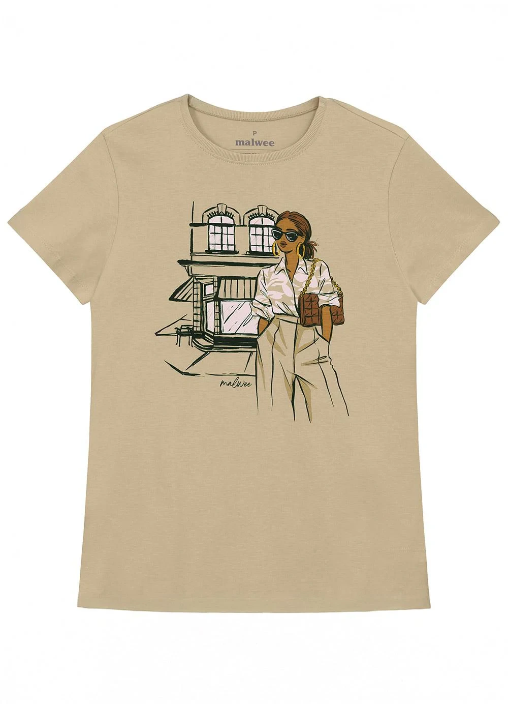 Malwee - Camiseta Slim Fashionista Areia