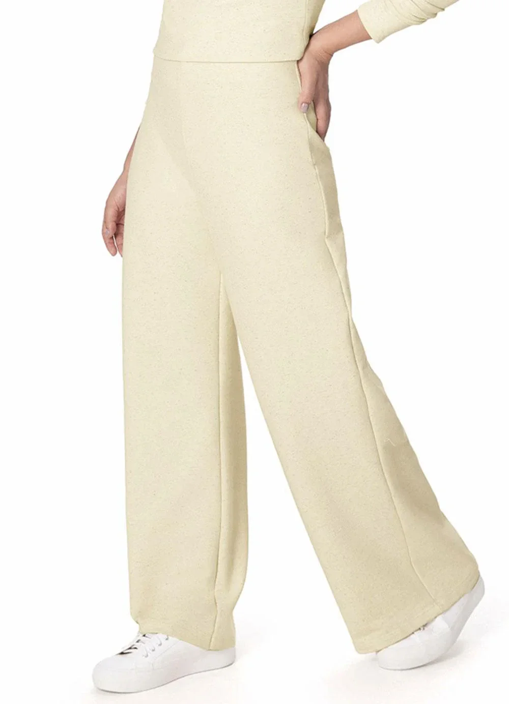 Malwee - Calça Wide Leg em Linho Off White