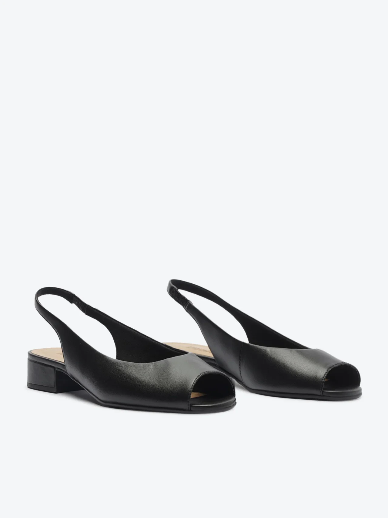 Sandália Slingback Peep Toe Preta
