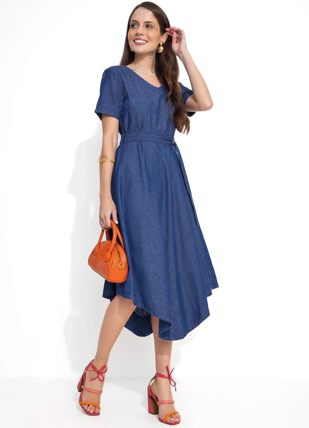 Rosalie - Vestido com Cinto Jeans
