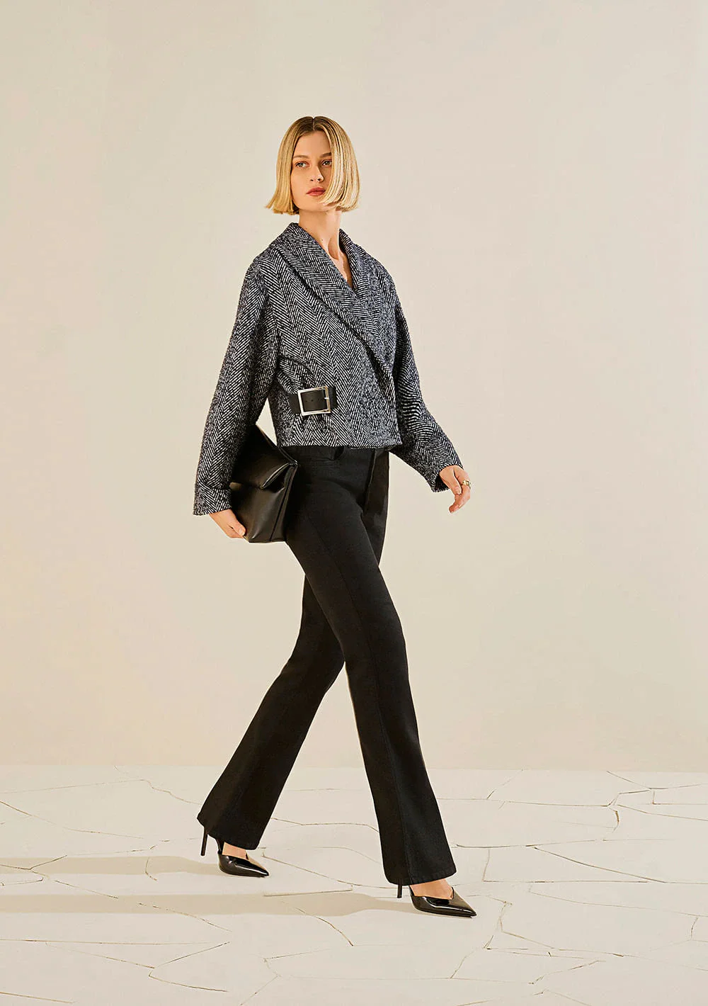 Calça Morena Rosa Boot Cut Alta Preto