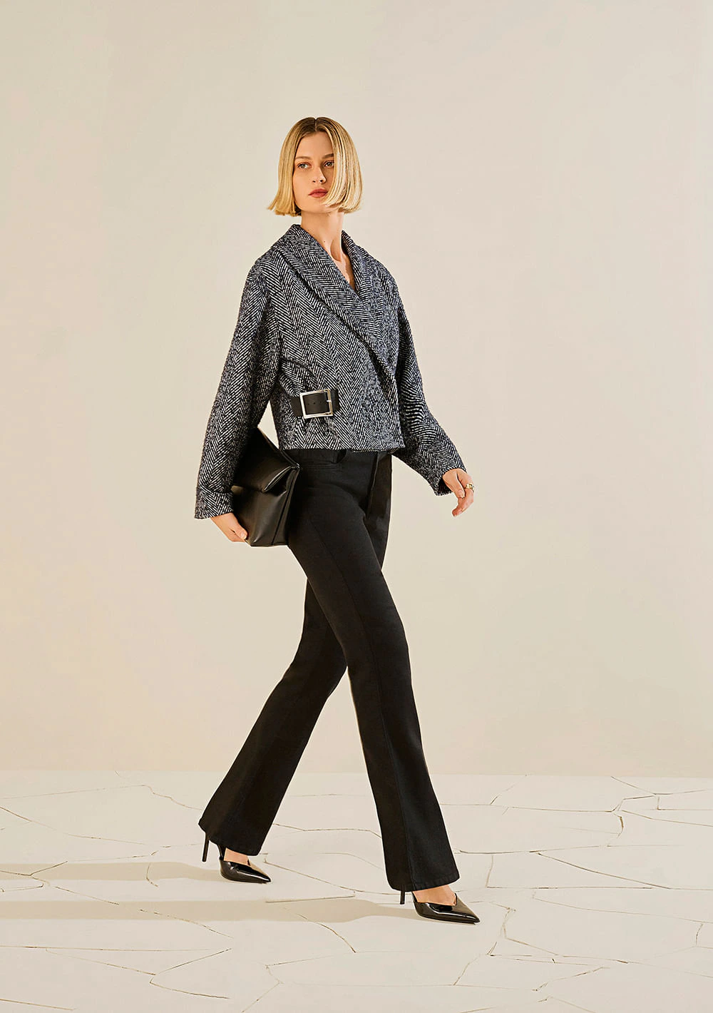 Calça Morena Rosa Boot Cut Alta Preto