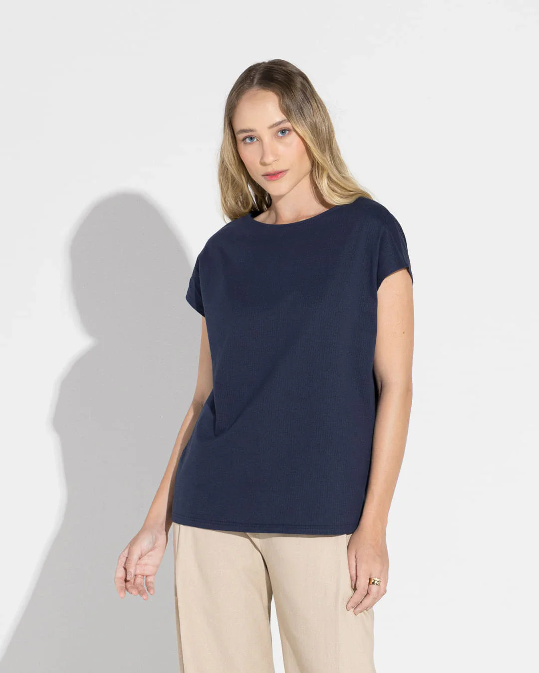 Blusa Malha Striped Feminina