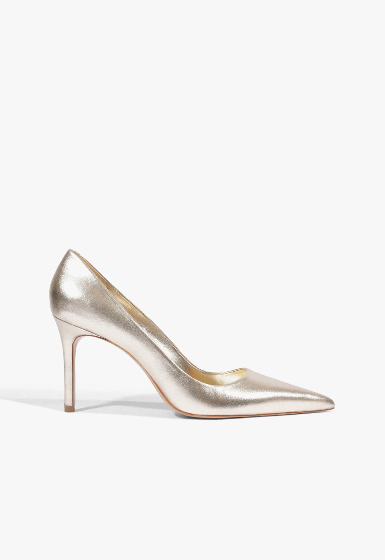 Scarpin Clara Mid Verniz Couro Dourada