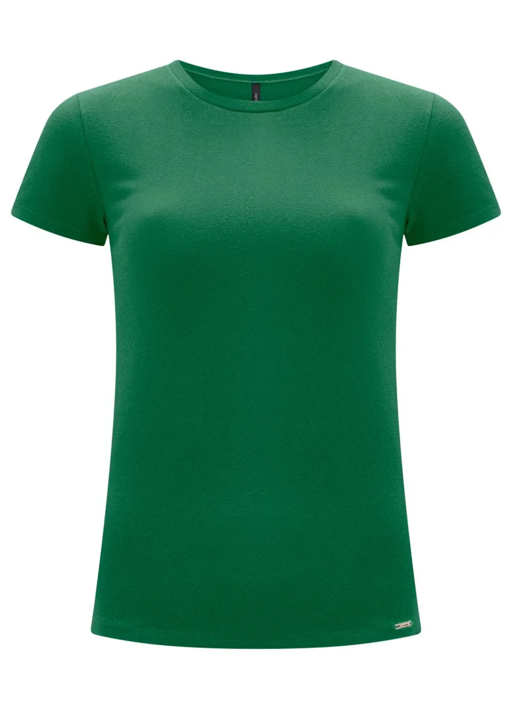 Lunender - Blusa Básica de Mangas Curtas em Malha Verde