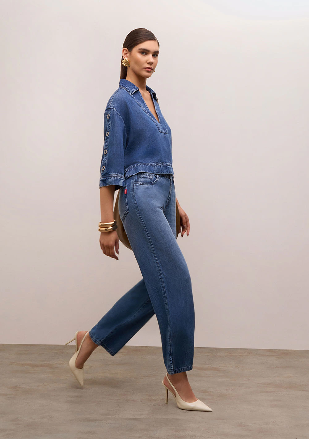 Calça Iódice Wide Média Azul