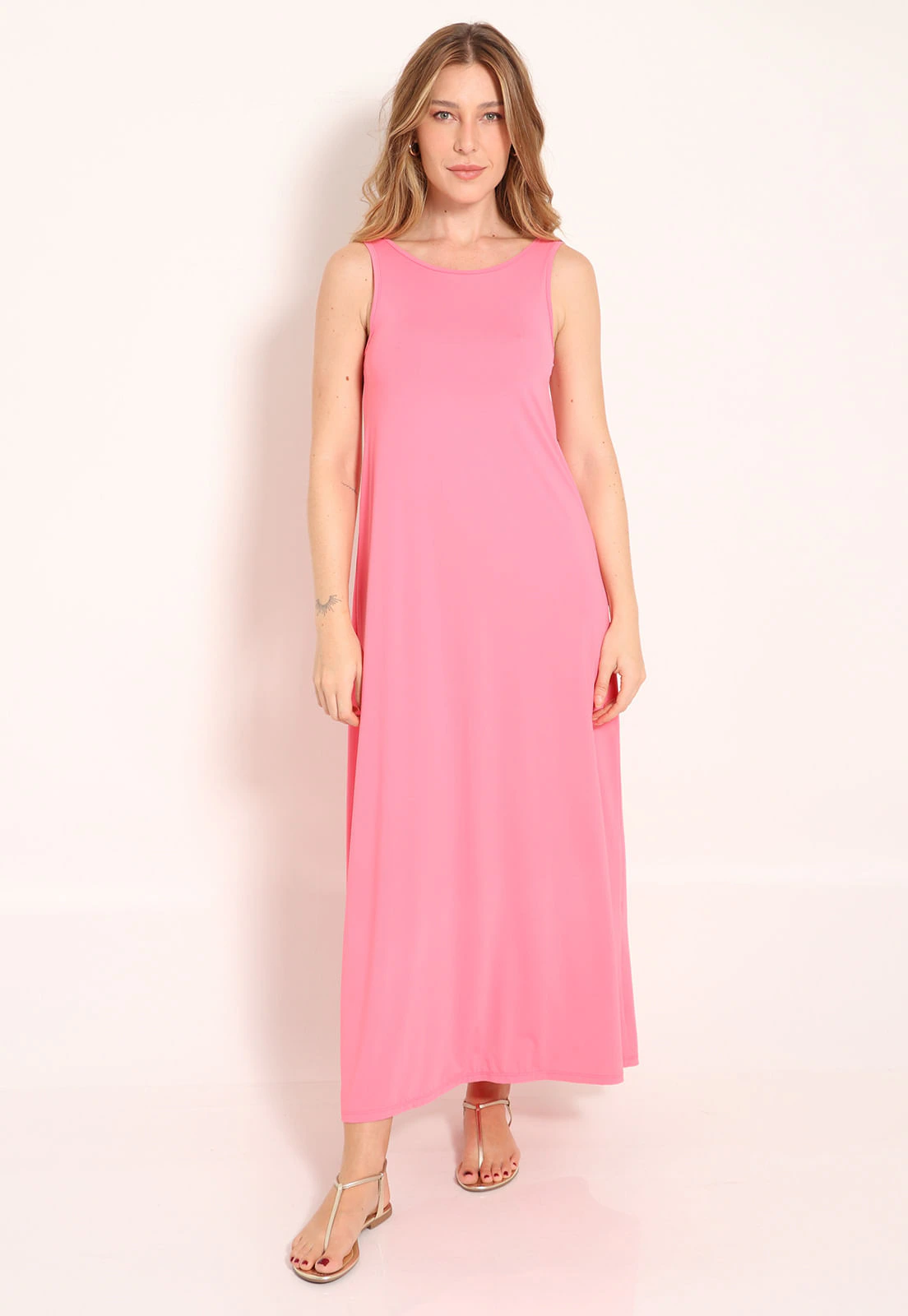 Vestido Fluxy Regata Decote Careca