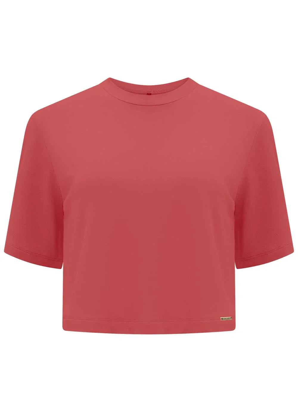 Lunender - Blusa de Mangas Curtas Básica em Malha Rosa