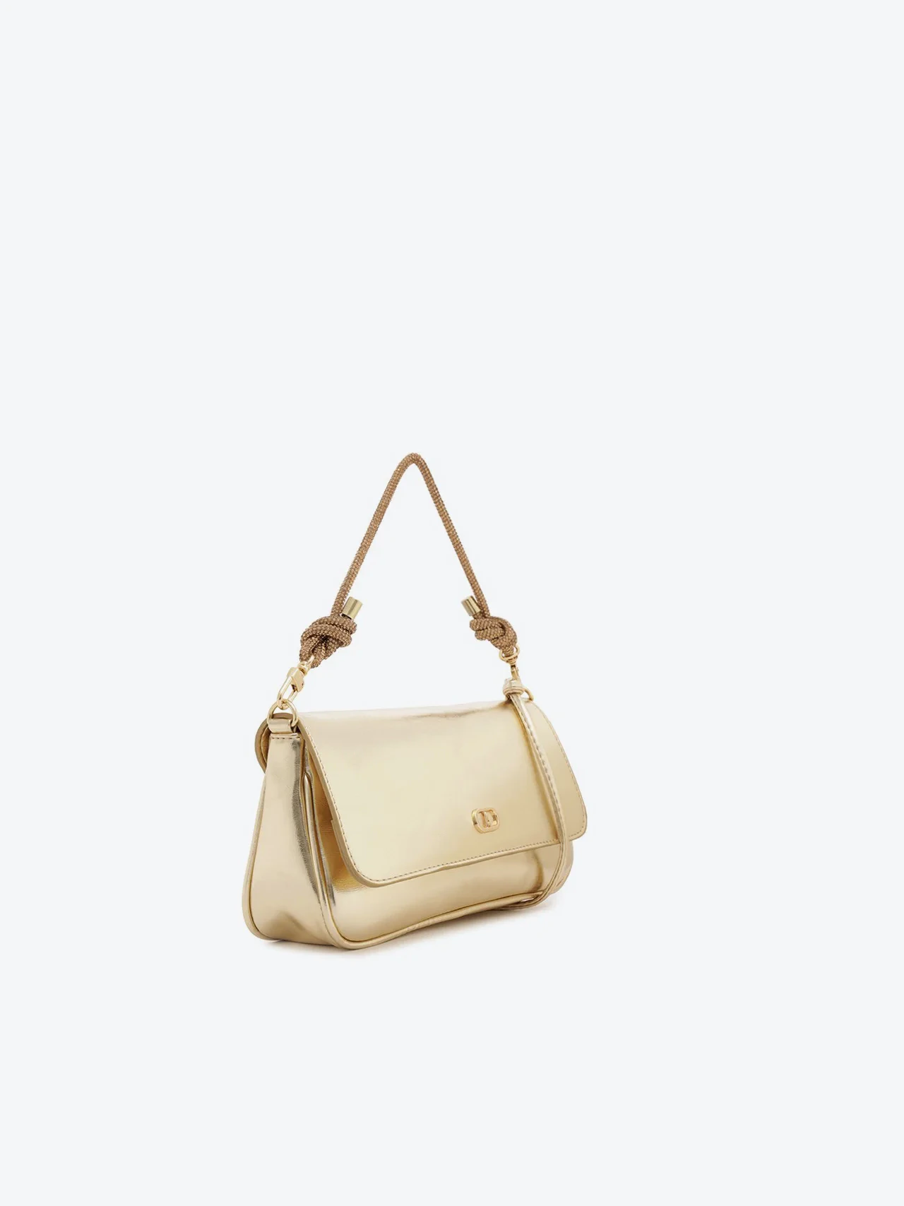Bolsa Tiracolo Média Alça Glam Dourada