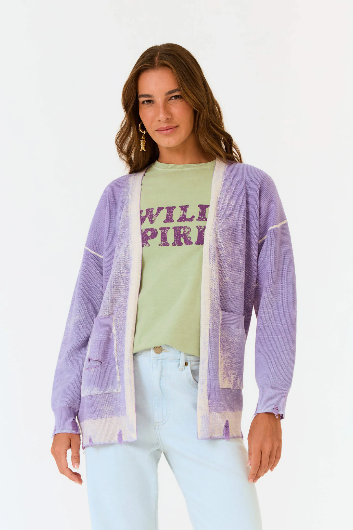 Casaco Tricot Stoned Washed