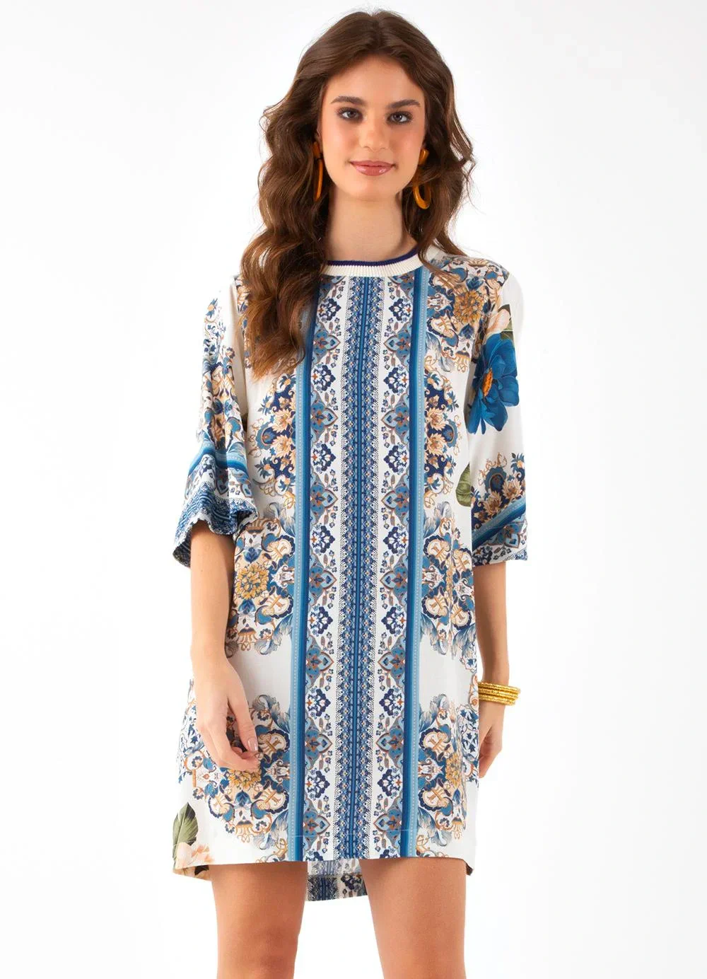 Farm - Vestido T-Shirt Anastácia Azul