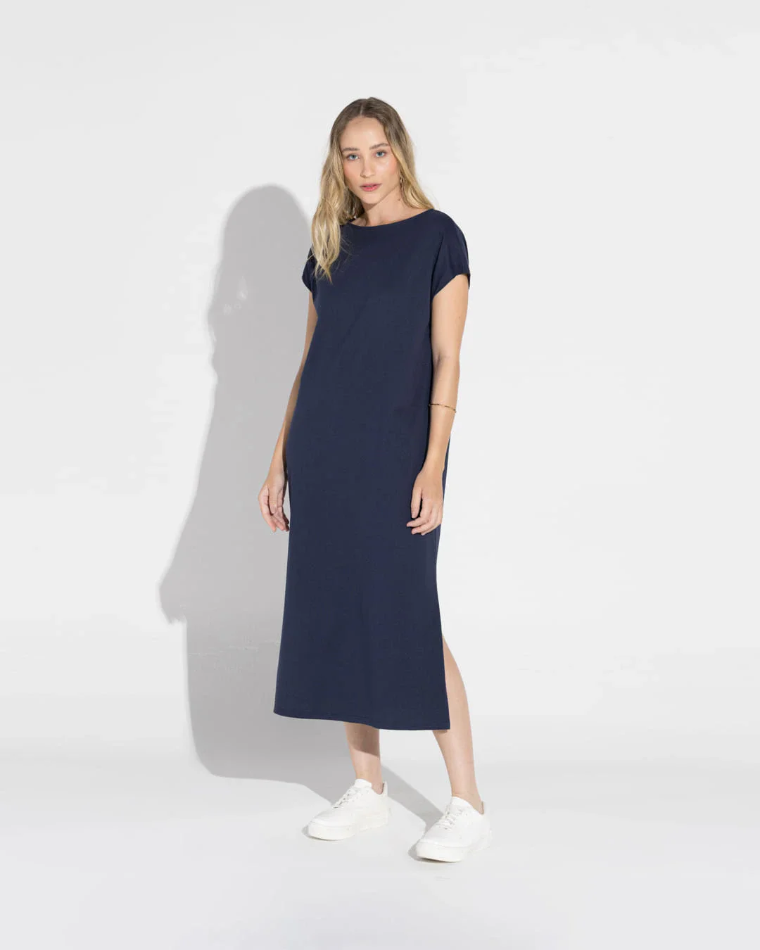 Vestido Midi Malha Striped