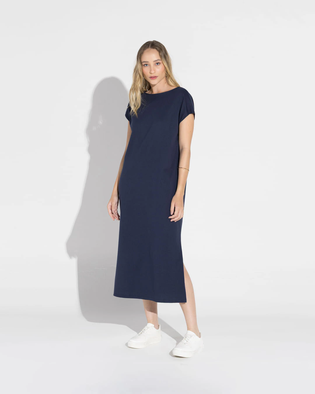 Vestido Midi Malha Striped