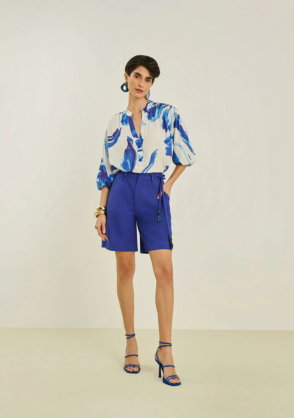 Bermuda Maria.Valentina Reta Alta Azul