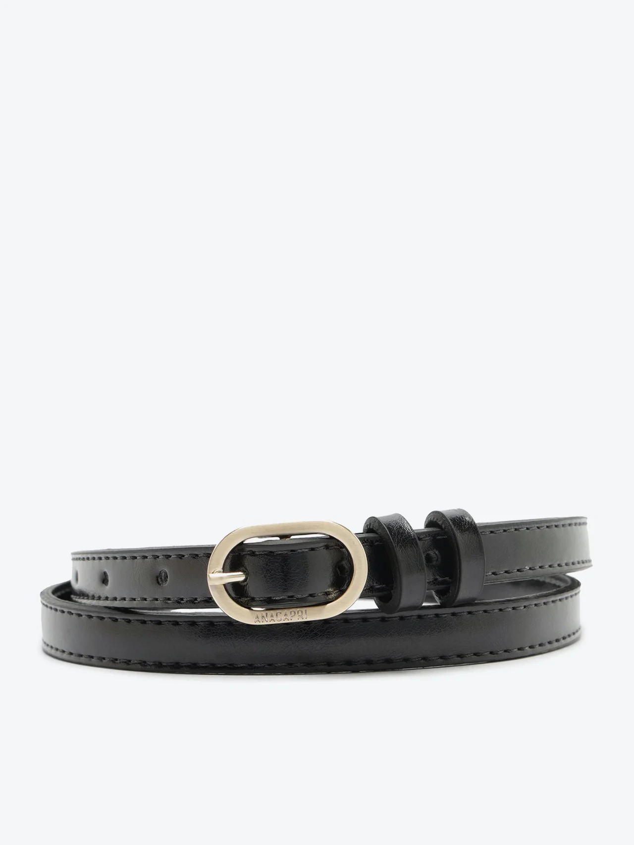 Cinto Fino Slim Fivela Metálica Preto