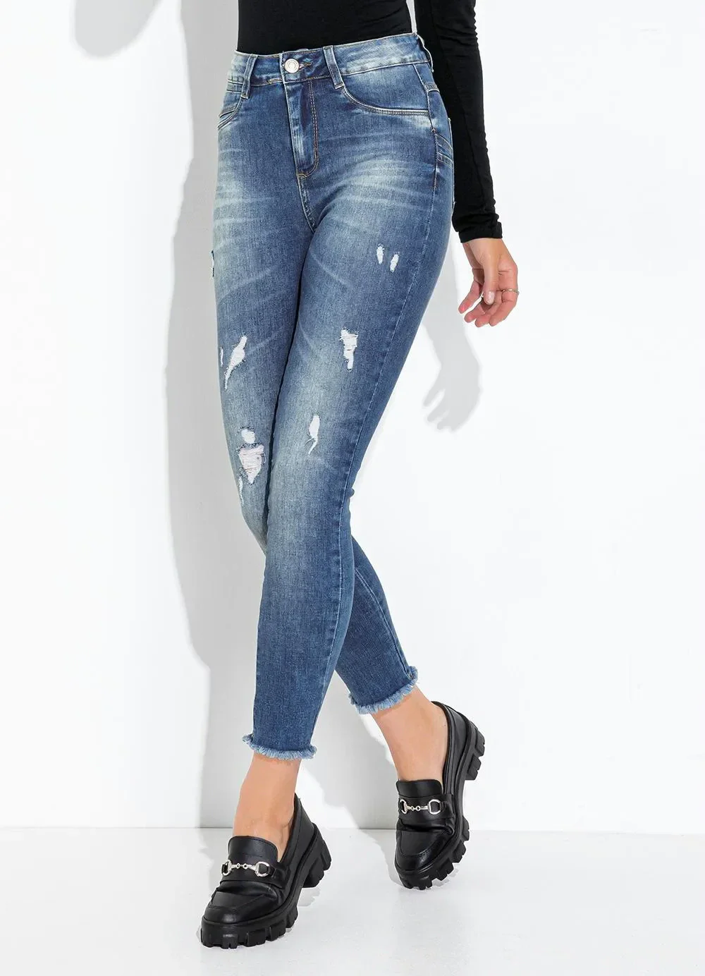 Sawary Jeans - Calça Jeans Médio Levanta Bumbum Cigarrete