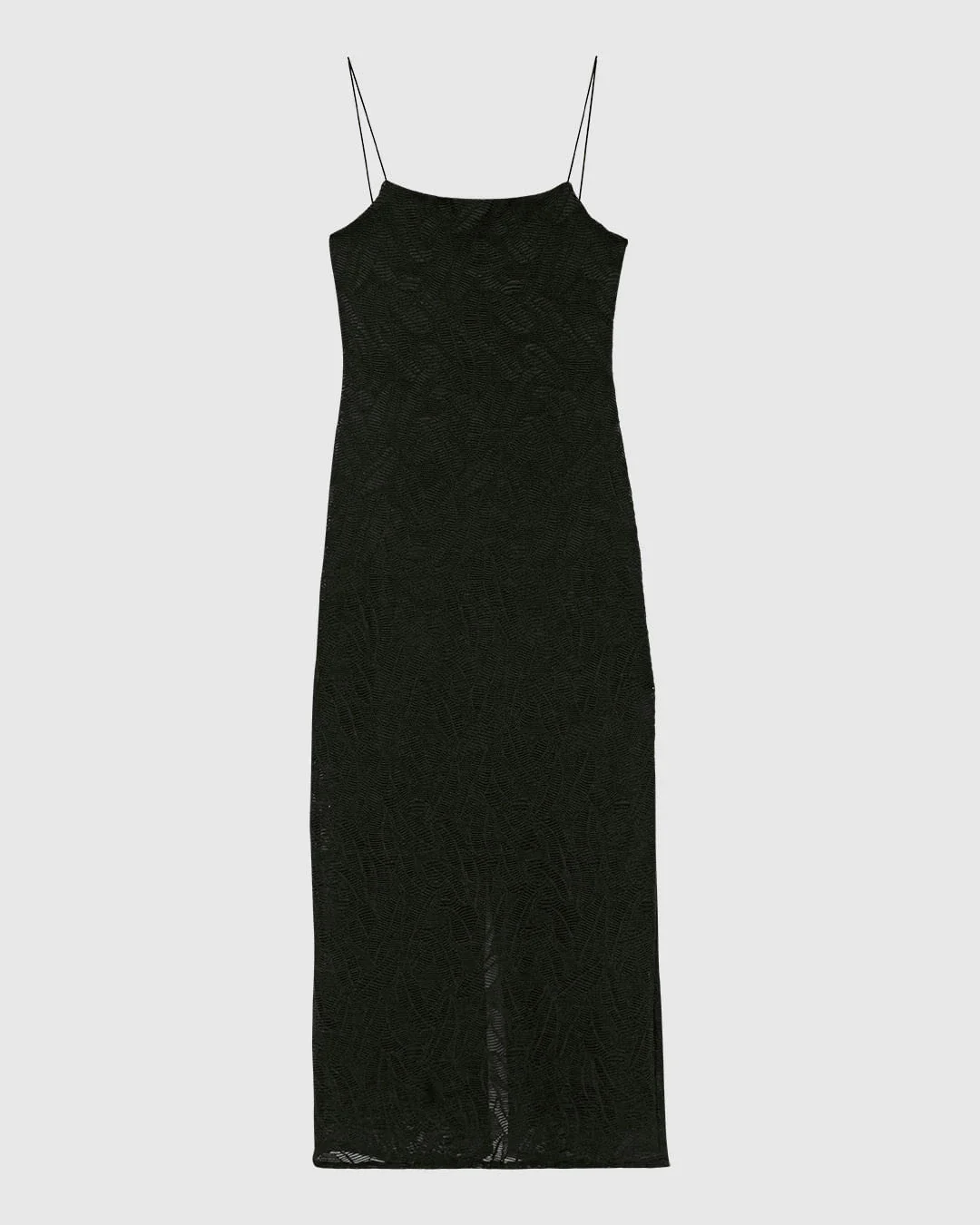 Vestido Midi Feminino Reto Fenda Costas Em Malha Renda Stretch - ENFIM