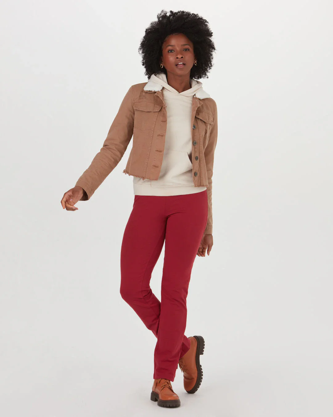 Calça Básica Feminina Cós Elástico Em Moletom Stretch Flanelado