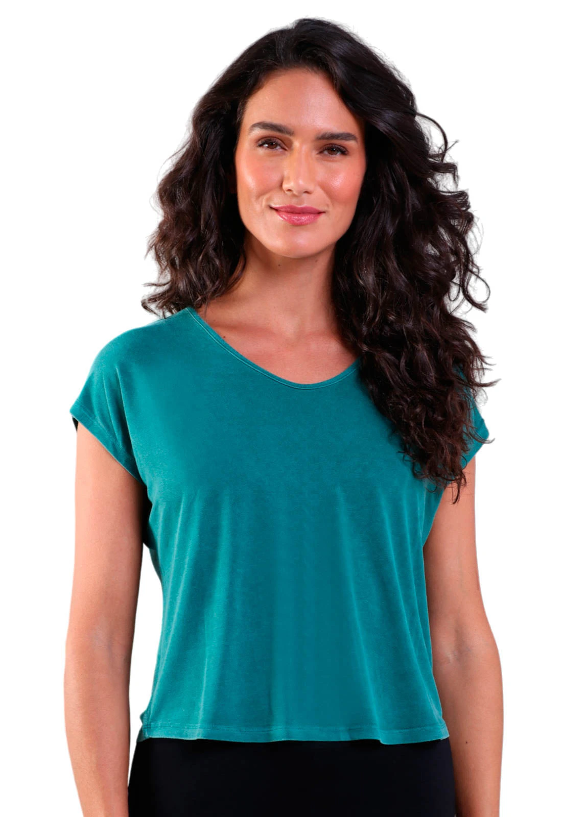 Blusa Ampla Manga Curta Verde