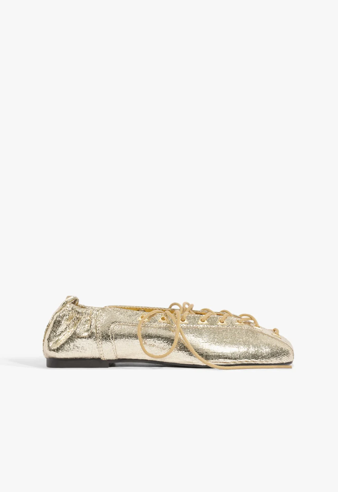 Sapatilha Ballerina Lola Couro Dourada