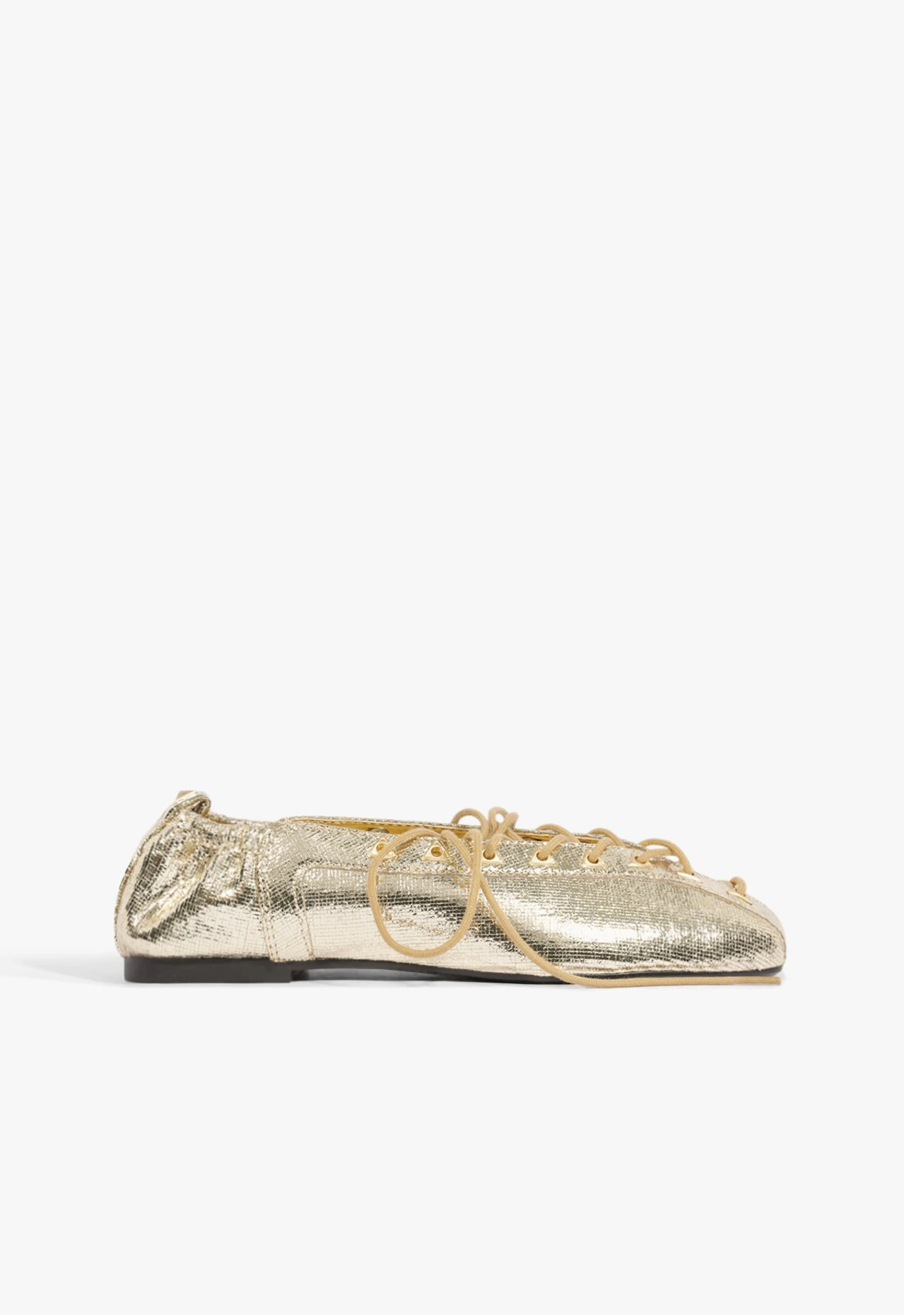 Sapatilha Ballerina Lola Couro Dourada