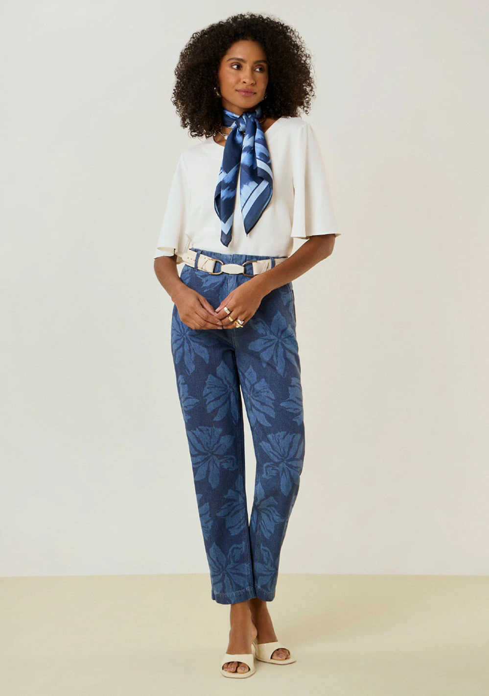 Calça Maria.Valentina Cenoura Alta Azul