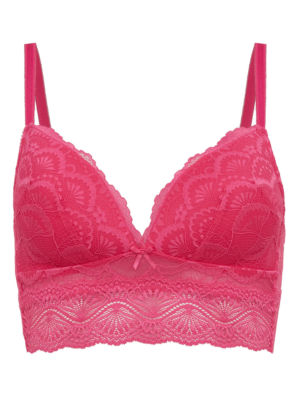 Sutiã Triângulo Bojo Renda Shiny Love Rosa Vibrante