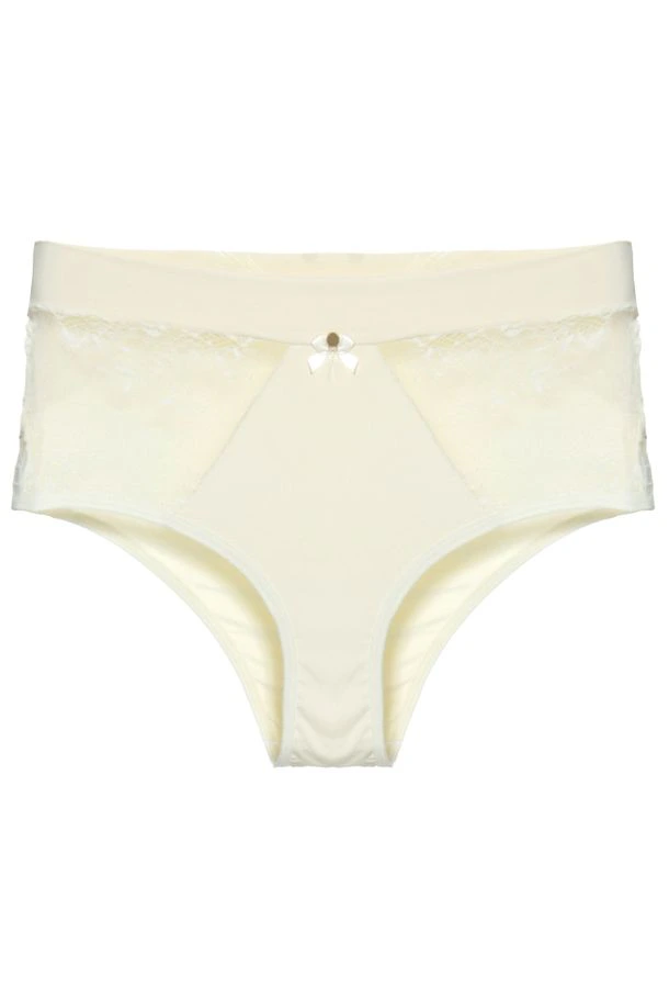 Calcinha Cintura Alta Renda Maternity Off White