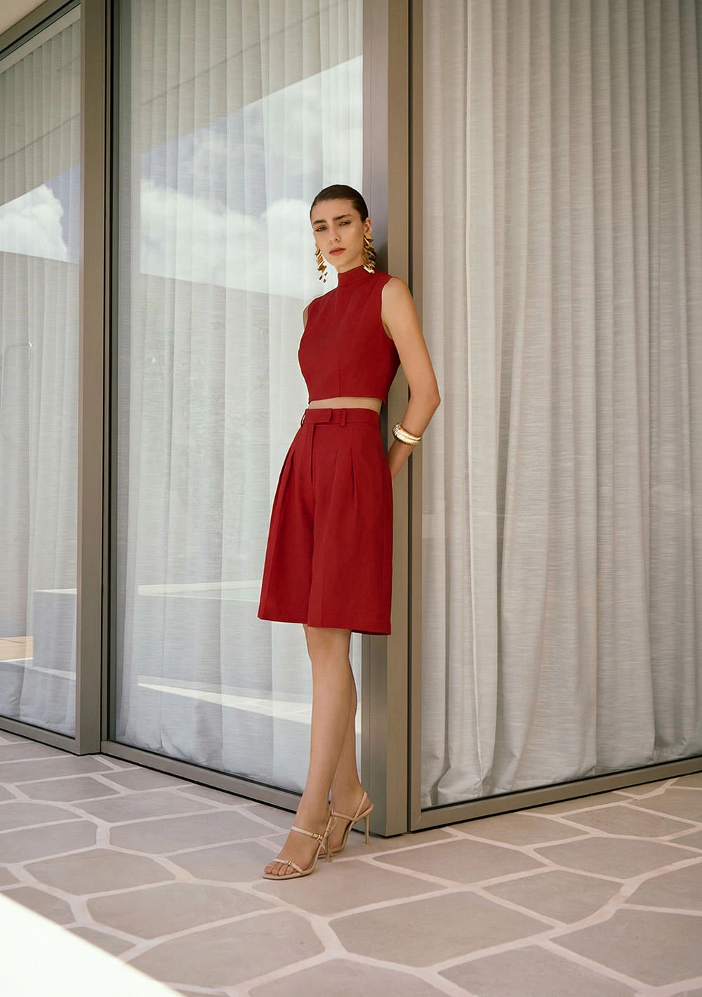 Top Gola Alta Carmine Vermelho