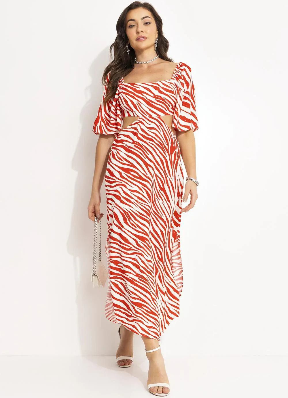 Colcci - Vestido Estampado Vermelho